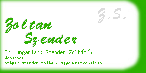 zoltan szender business card